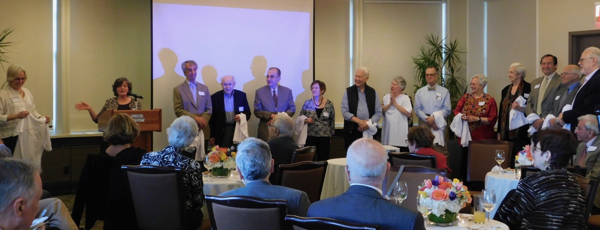 President Jeanne Stellman recognizing Volunteers at Reception